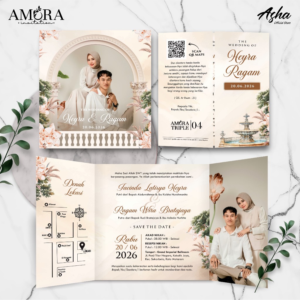 Undangan Pernikahan Custom Exclusive Free Foto Bisa Custom Warna Undangan Asha Gallery