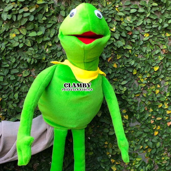 Boneka Tangan Muppet Kodok Kermit Boneka Hewan Pentas Donggeng