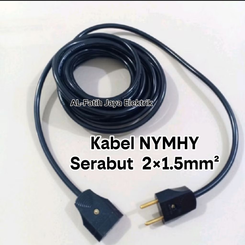 Kabel Sambungan Broco Gepeng + Kabel NYMHY 2×1.5mm² 1-10 Meter