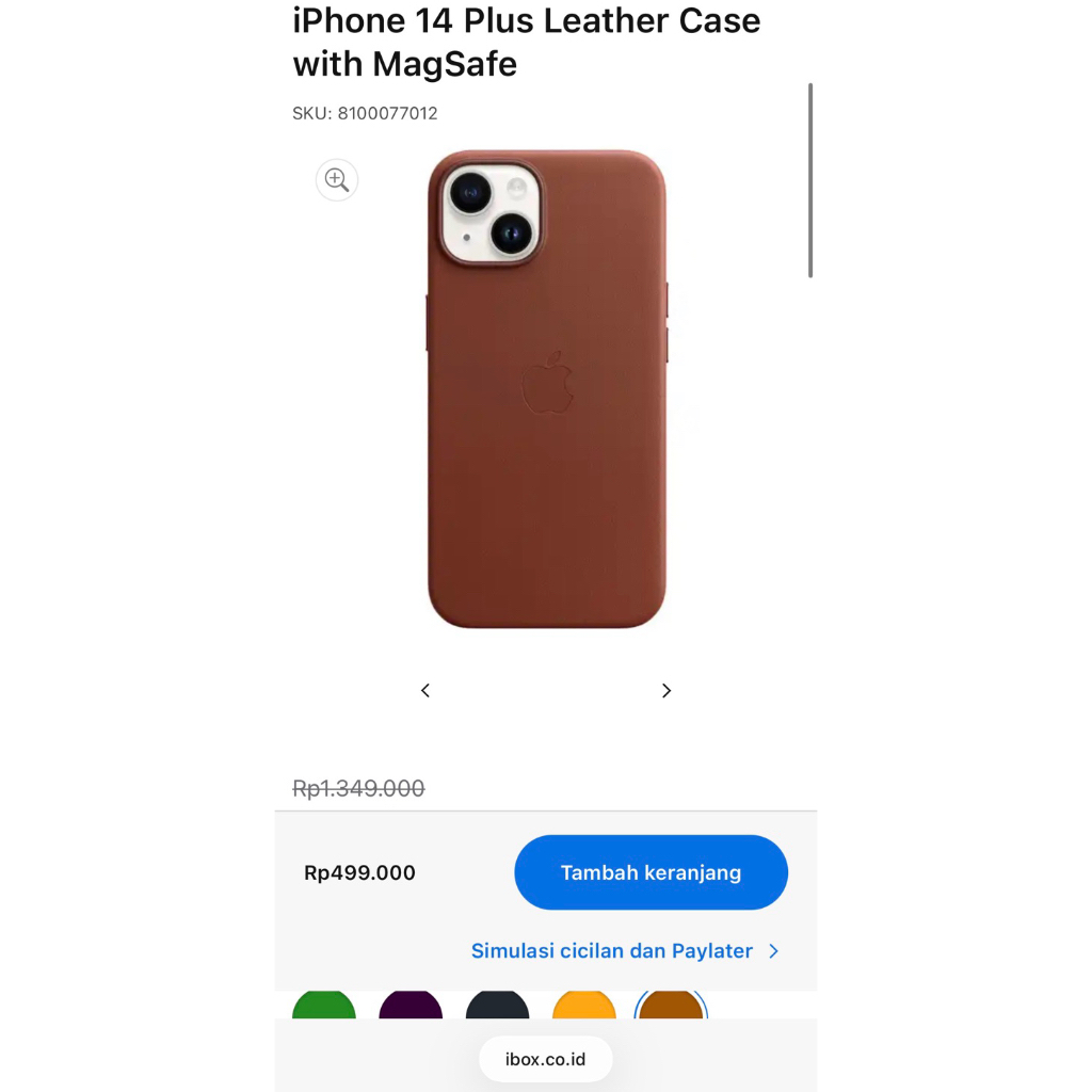 Apple Leather Case Umber iPhone 14 15 Plus Original Erajaya Erafone iBox Casing Kulit