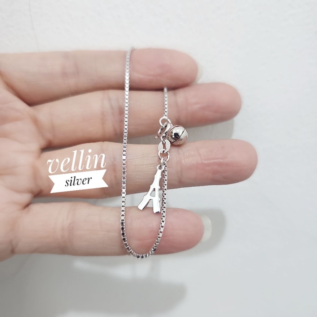 Gelang Tangan Wanita Rantai Italy Silver 925 Lapis Emas Putih - Fashion Gelang Perak Asli 925 Antika