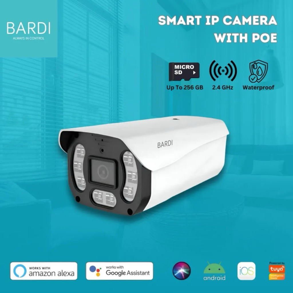BARDI IP Camera Outdoor CCTV POE IP67 4MP