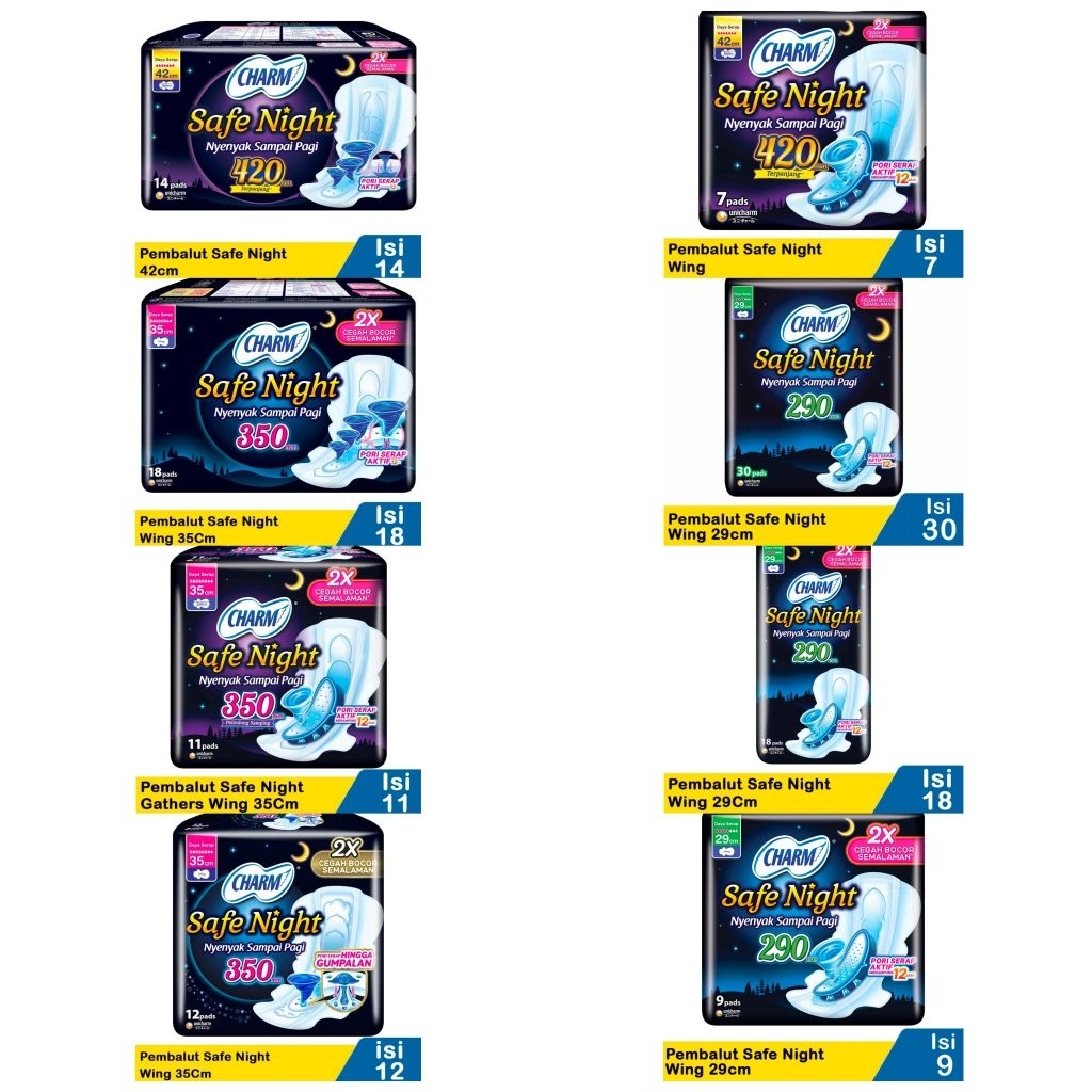 Charm Softex Pembalut Wanita Safe Night