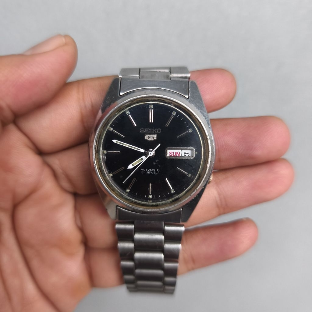JAM TANGAN SEIKO 5 21 JEWELS AUTOMATIC MANUAL VINTAGE BEKAS SECOND NOT CASIO