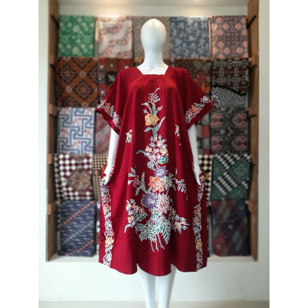 Daster Encim Lowo Dada Karet Rayon Premium Ld 140 Jumbo Non Busui Batik Cap Tulis Colet Pekalongan F