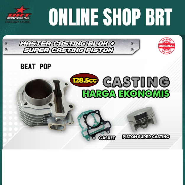 BLOK SET PISTON CASTING 54.50 BRT BEAT POP BEAT ESP SCOOPY FI VARIO 110 FI ESP STARTER HALUS