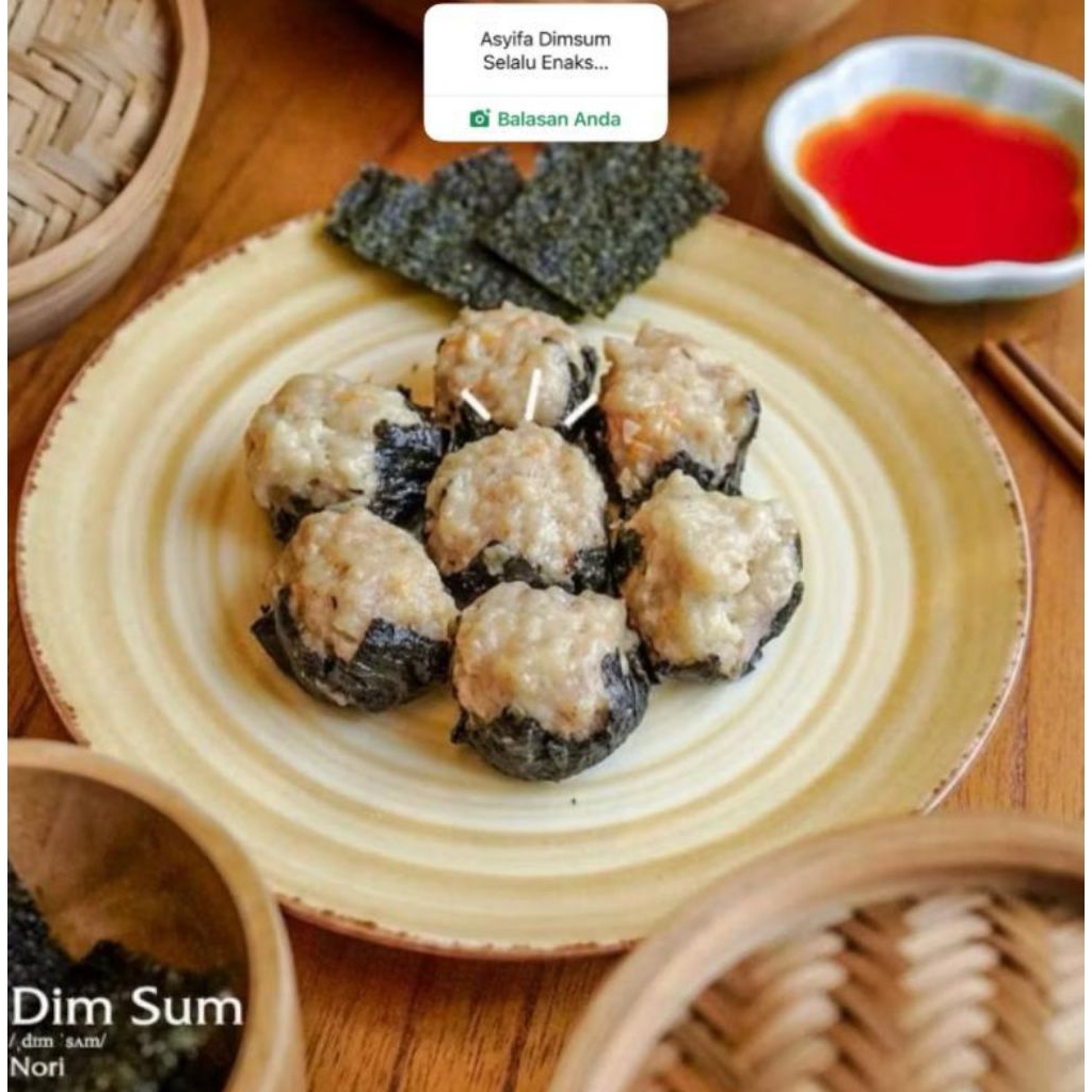 Dimsum Nori isi 10 - Dimsum Ayam Kulit Nori - Dimsum Nori Premium - Dimsum Rumput Laut