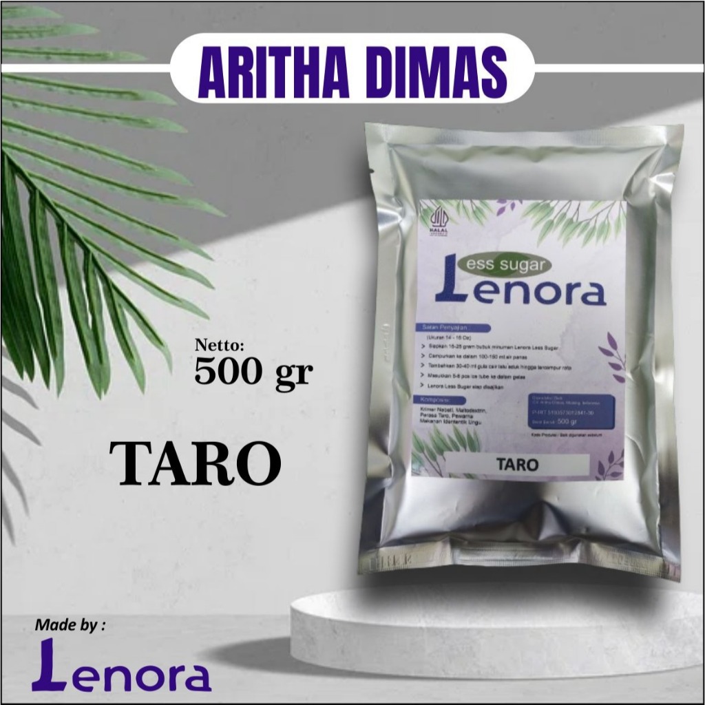 Lenora Powder Plain Taro Less Sugar 500gr