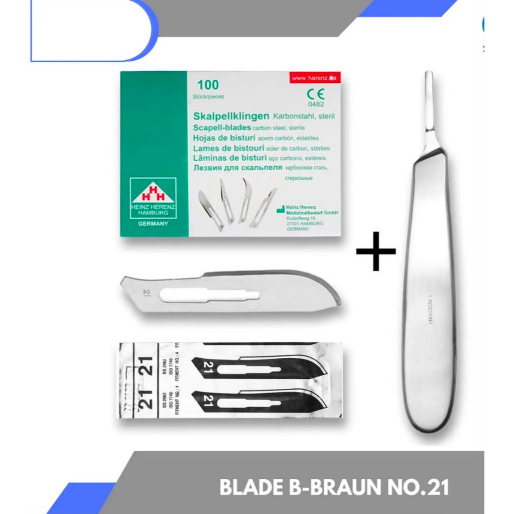 B Braun Aesculap Bisturi No 21 / Pisau Bedah B Braun Ecer/Pcs