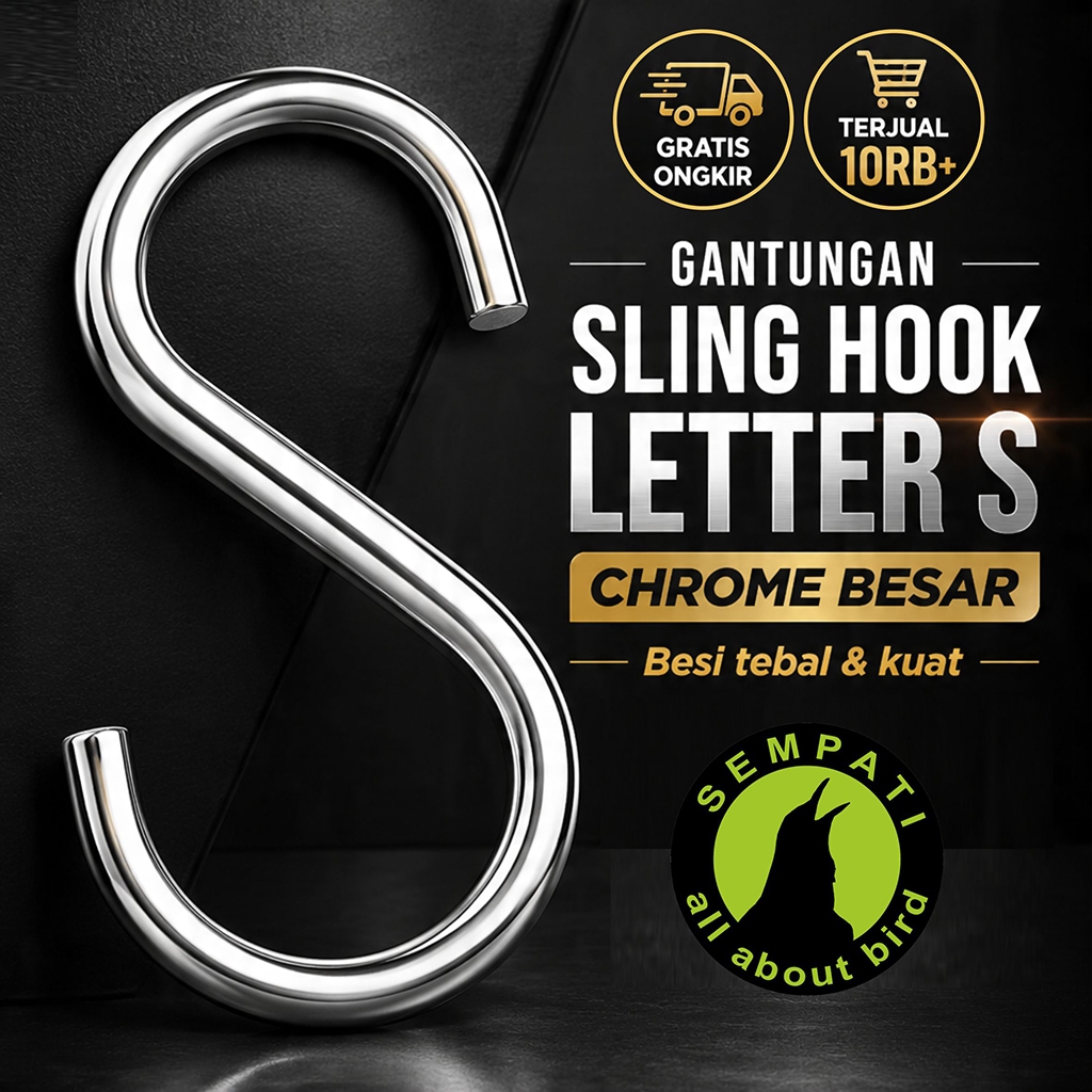 SEMPATI Gantungan S Hook Letter S Besar Chrome Tebal Hook Besi Gantungan Buah Sayuran Sotong Untuk P