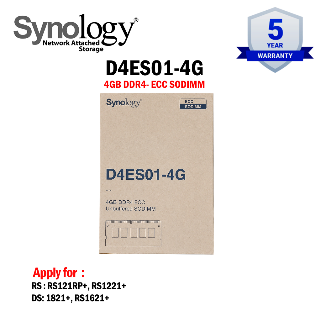 Synology Memory Upgrade D4ES01-4G : 4GB DDR4 ECC SODIMM