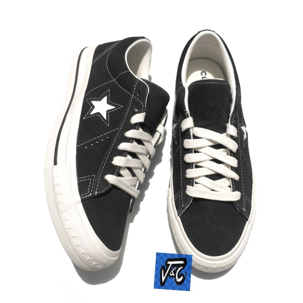 Converse One Star 95 Classic Suede Skate 90s Look Ox Black Vintage White