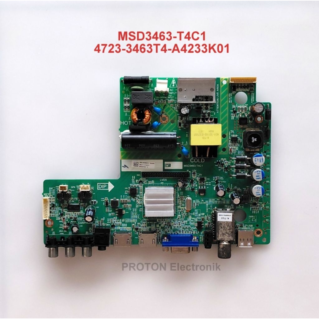 Mainboard LED TV Philips 32PHT4002S 32PHT4002S/70 MSD3463-T4C1 MB Matherboard LCD MSD3463-T4C1 4723-