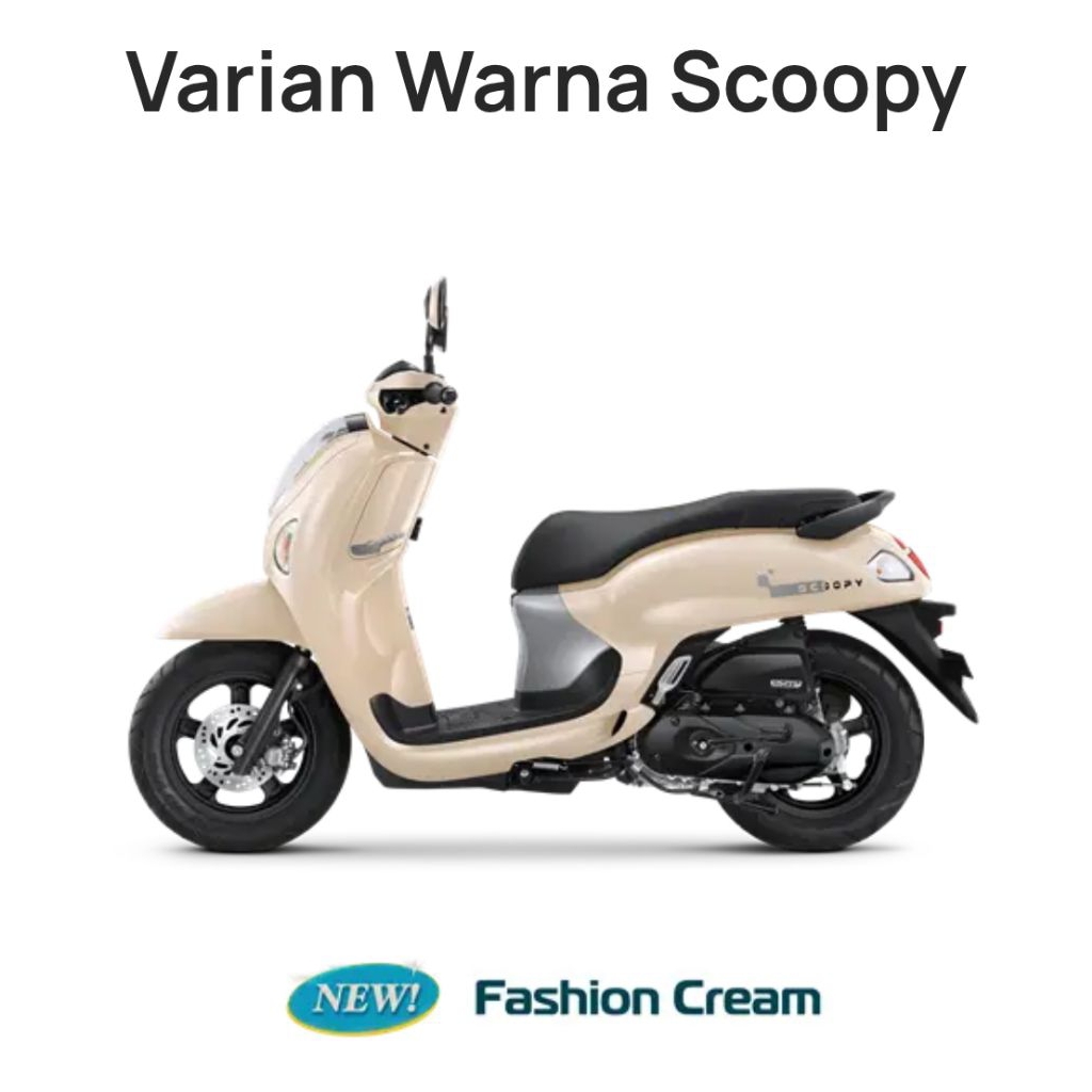 Cicilan kartu kredit 0 % - Honda Scoopy fashion cream 2026 bisa cas hp di motor