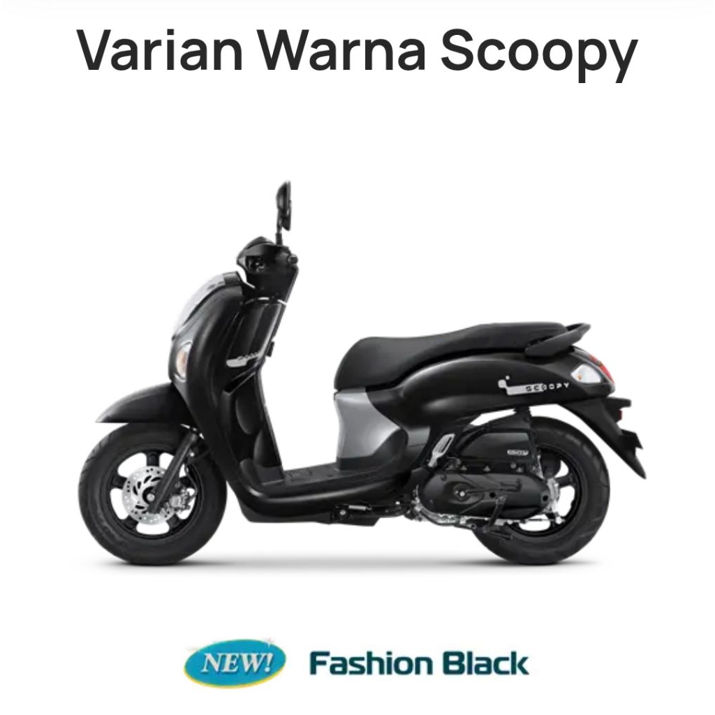 cicilan kartu kredit 0% - Honda Scoopy fashion black 2026 sudah bisa cas HP dimotor