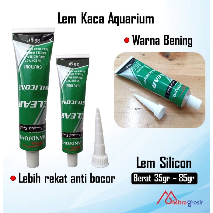 Lem Akuarium Kaca Aquarium Silicon Silikon Sealant Sealent Silen / Lem Silicone Sealent Kaca Acetic 