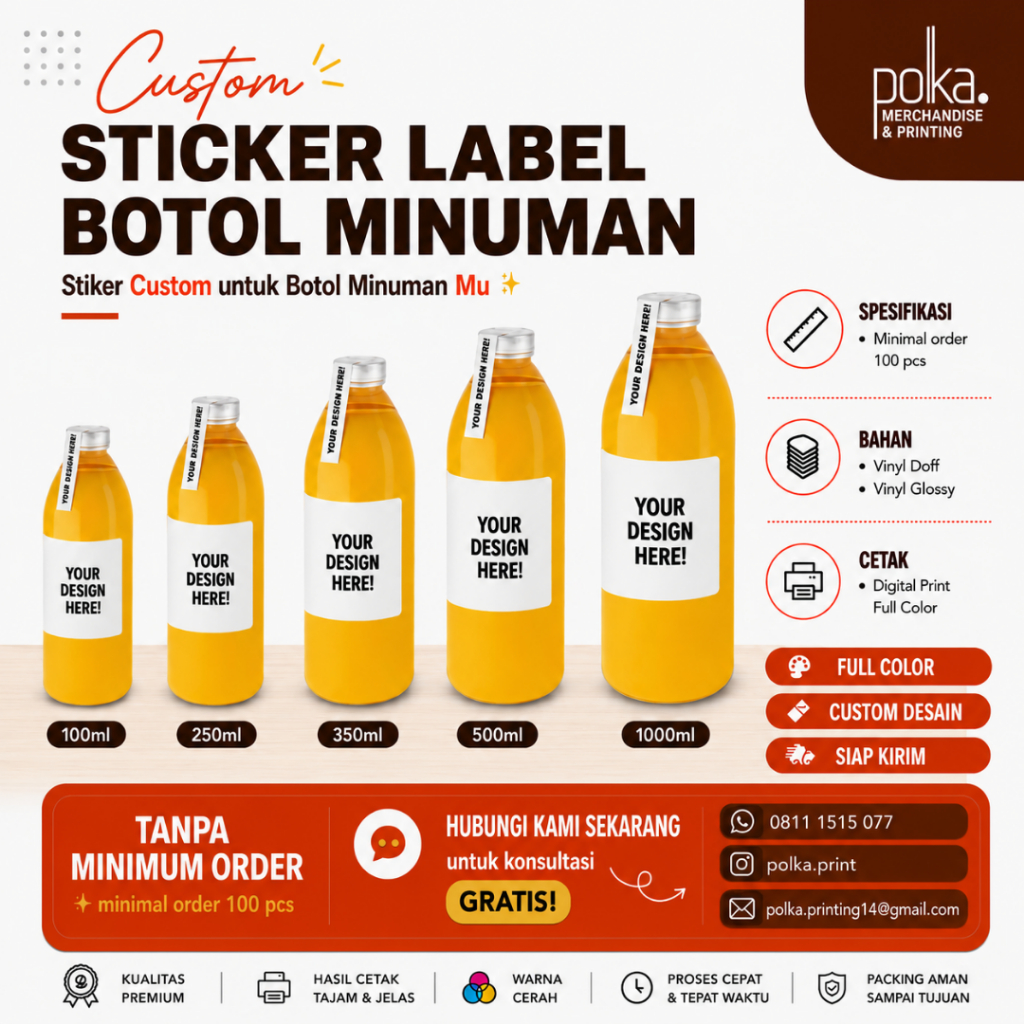 STICKER SET BOTOL DAN SEGEL TUTUP BOTOL MINUMAN