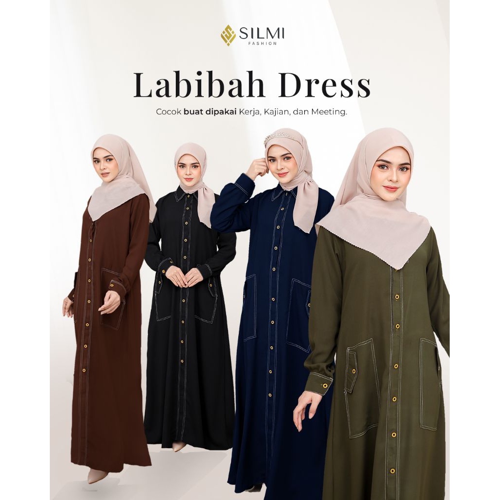 Labibah Dress By silmi/Gamis silmi/Silmi Fashion/Gamis murah/gamis kekinian/gamis simpel/gamis daily