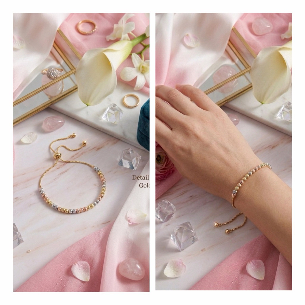 Gelang Serut Bola Kombinasi Dewasa Xuping Permata Diamond Gold Series Grosir Perhiasan Pengganti Ema