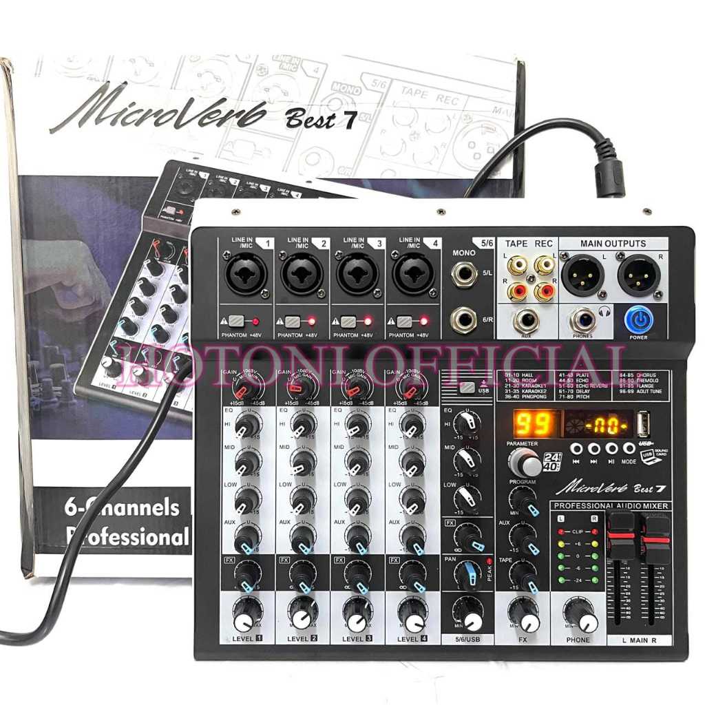 Mixer Audio Microverb Best 7 7channel Original Mixer Microverb Best7 mixing 7 ( Bisa COD )