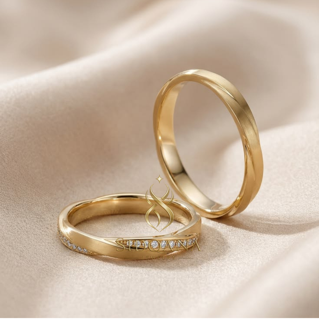 Sidqana Jewelry - Cincin Couple Gold Perak Murni - Couple Ring
