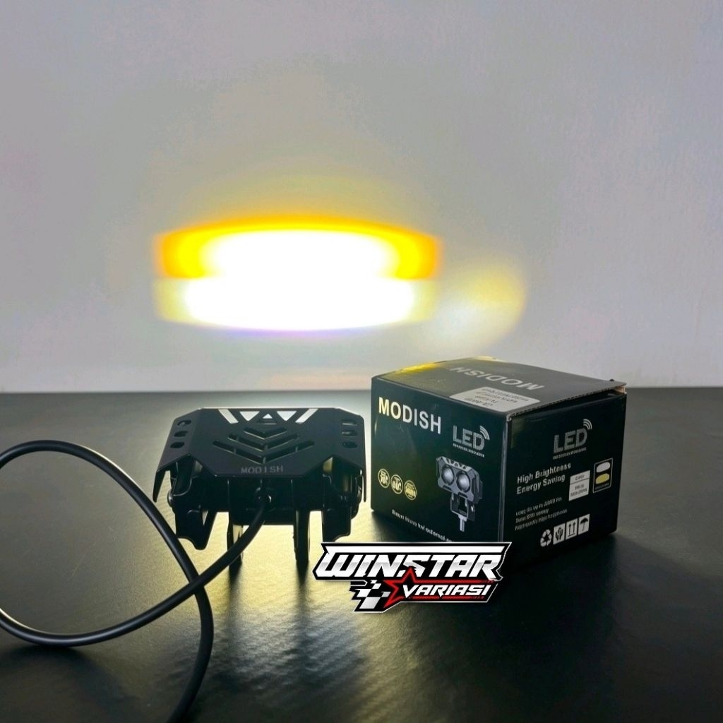 Lampu Tembak Led 2 Mata CR-8489 Modish Cahaya Laser D2 D3 Flash Stay Universal Motor Mobil