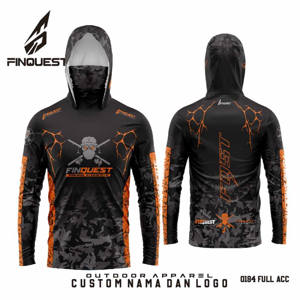 FINQUEST Jersey mancing fishing syndicate APEX HUNTER Full ACC Masker hoodie