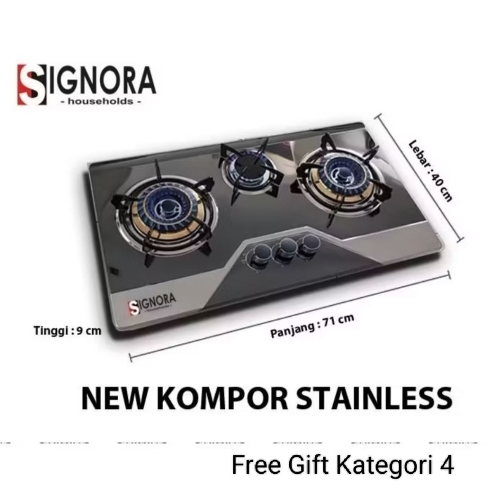 Kompor tanam Signora/New Kompor Stainless Signora