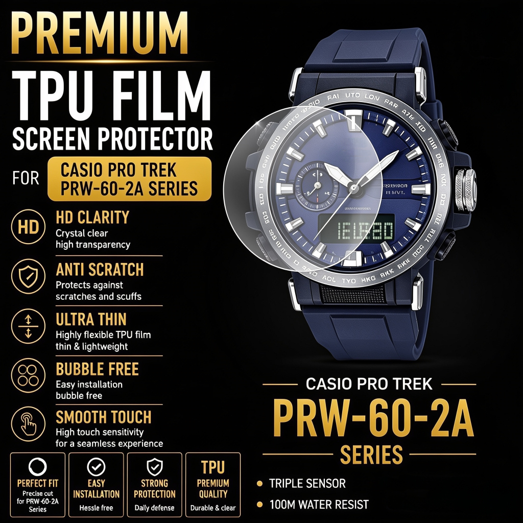 Anti Gores Pro Trek PRW-60Y-1A PRW-60FC-1 PRW-60T-7A Screen Protector Pelindung Kaca Jam Tangan