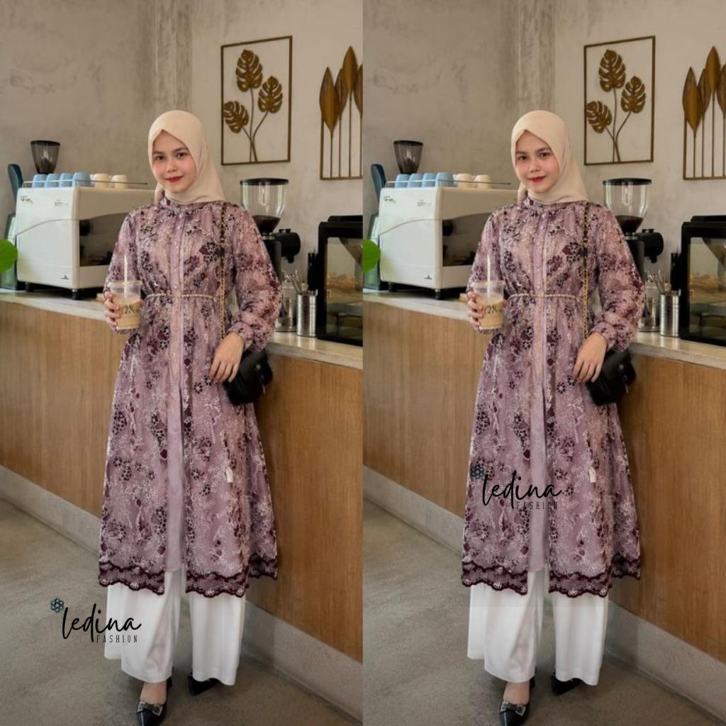 DIANA SET TUNIK BY LEDINA FASHION/SETELAN / GAMIS WANITA / GAMIS BROKAT / GAMIS LEBARAN / GAMIS TERB