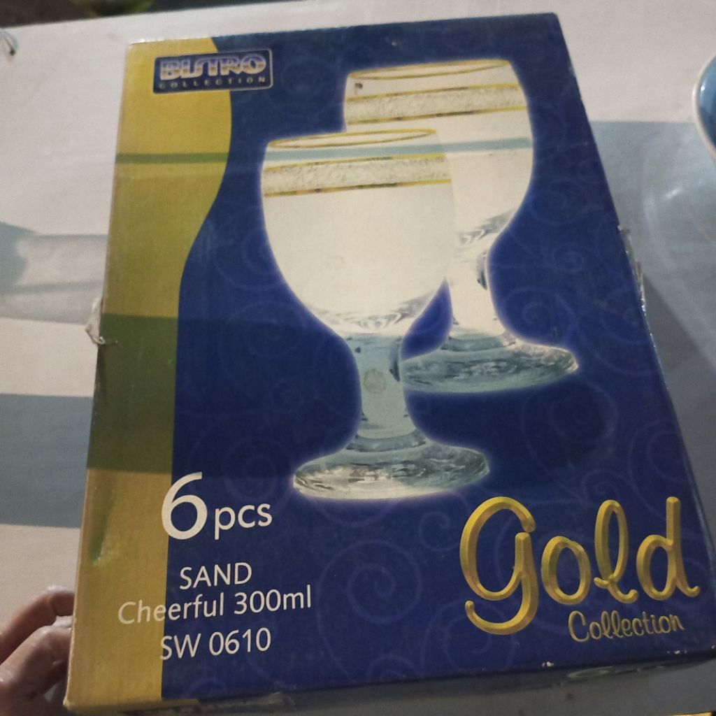 Gelas wine crystal gold collection