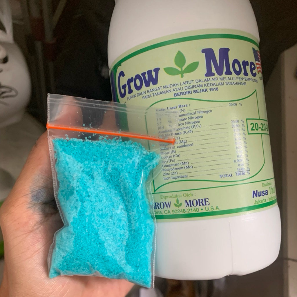 pupuk growmore 20:20:20 repack 20gr 20 gr 20-20-20 npk seimbang balance vegetatif pertumbuhan bibit 