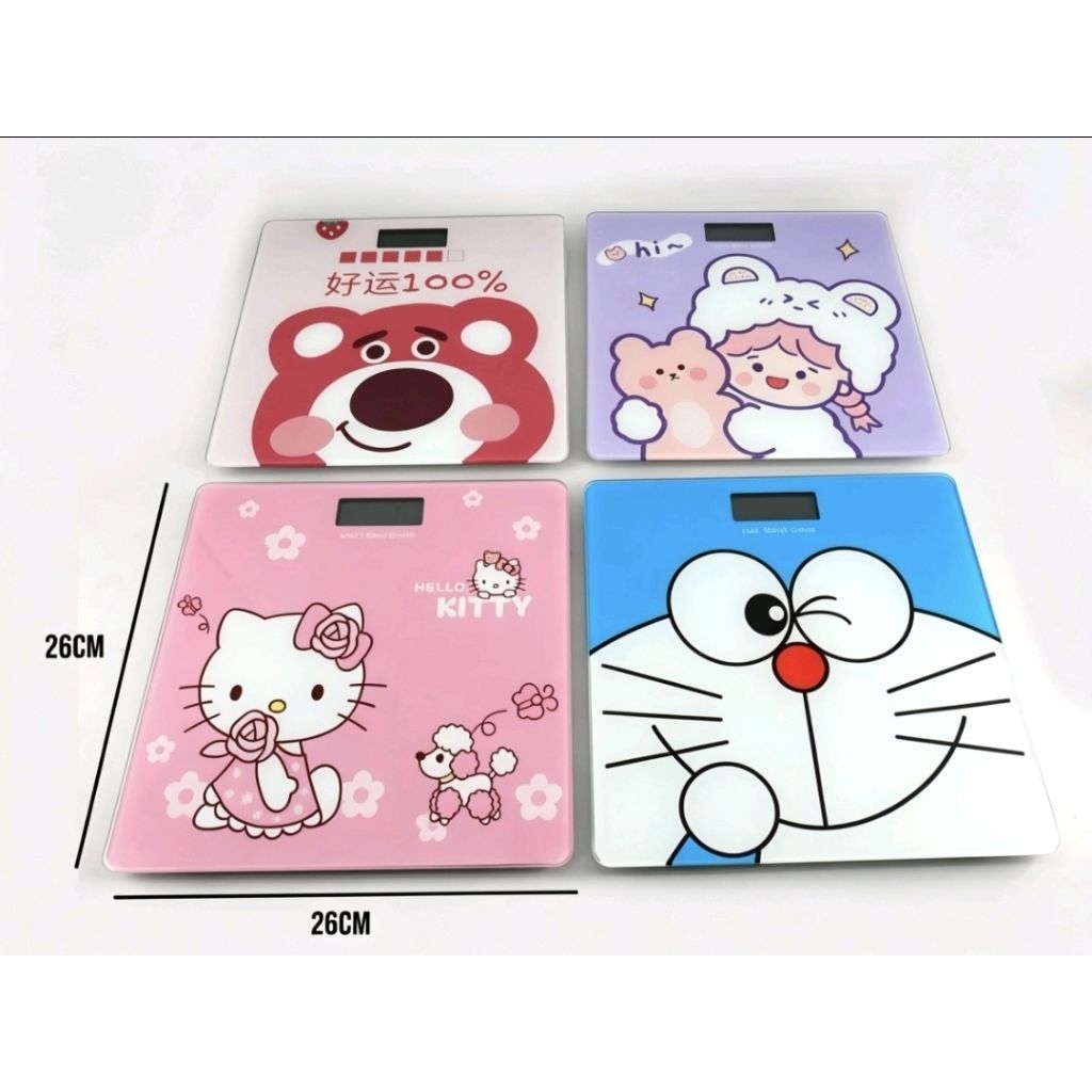 Timbangan Digital Anak Doraemon 180kg | Timbangan Badan Digital Motif Hello Kitty Doraemon Karakter 
