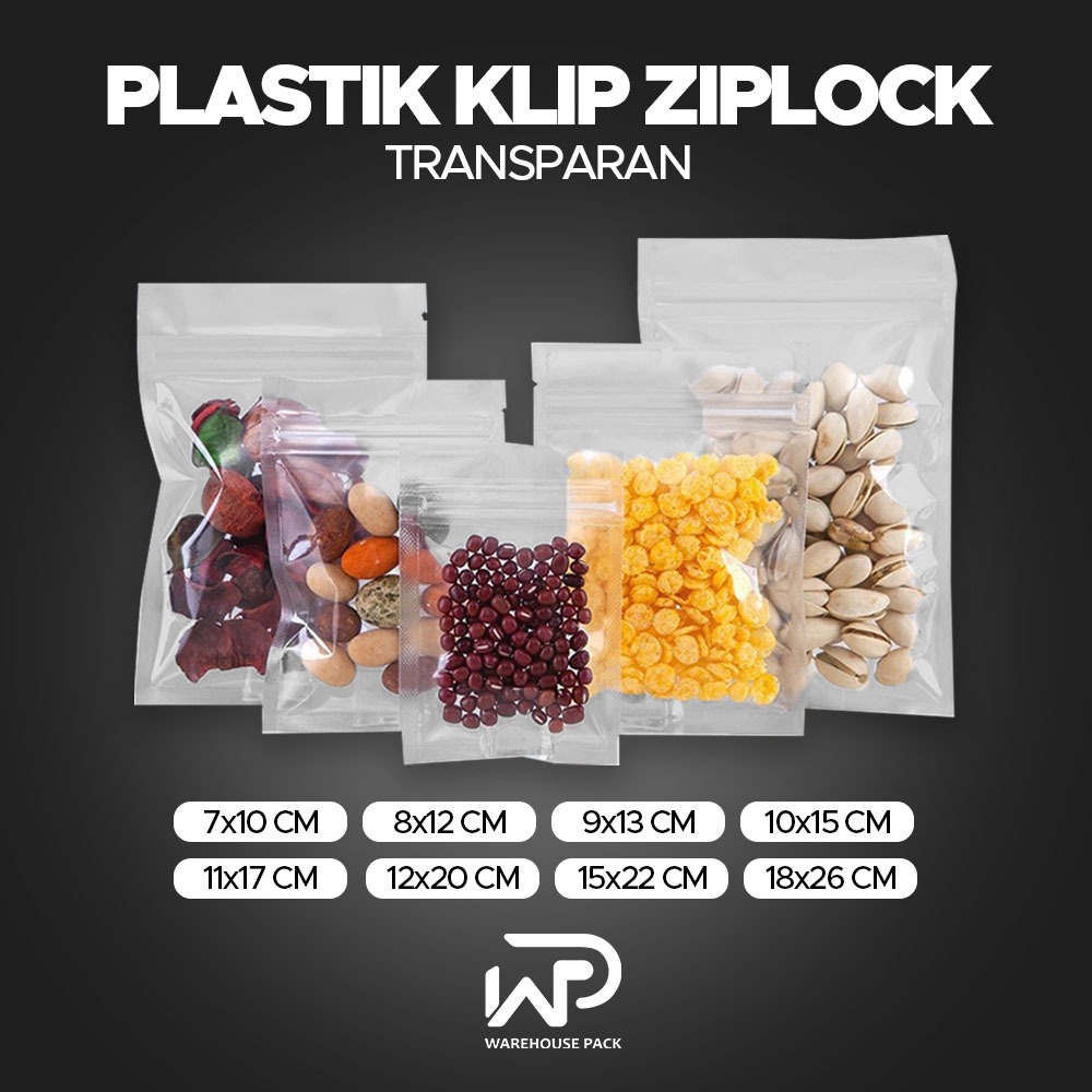 ( 1 Pcs ) Plastik Klip Ziplock Transparan Bening | Kantong Ziplock Snack | Plastik Ziplock Frosted T