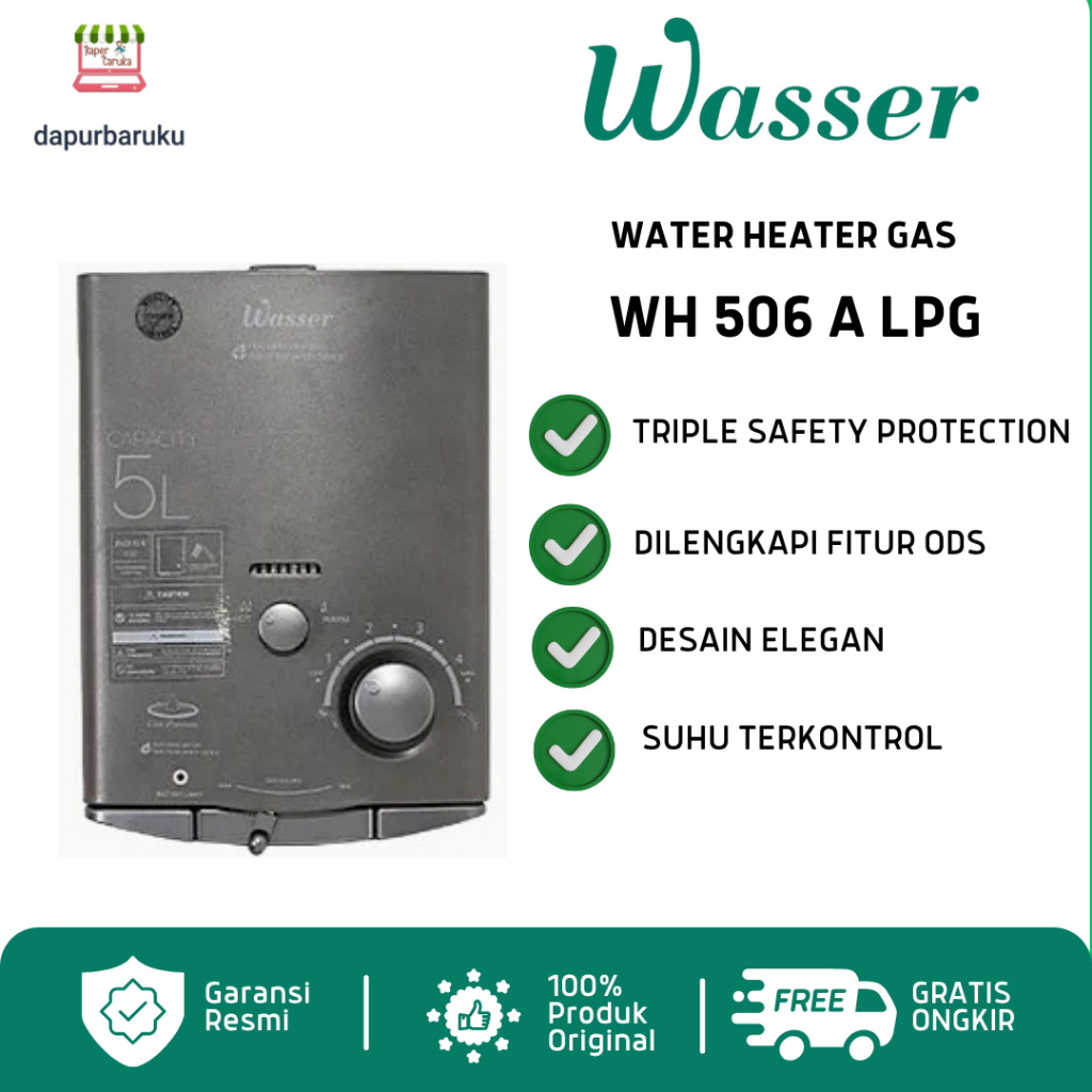 Water Heater Gas Wasser WH 506 A/WH506A/WH-506 A ORIGINAL GARANSI RESMI