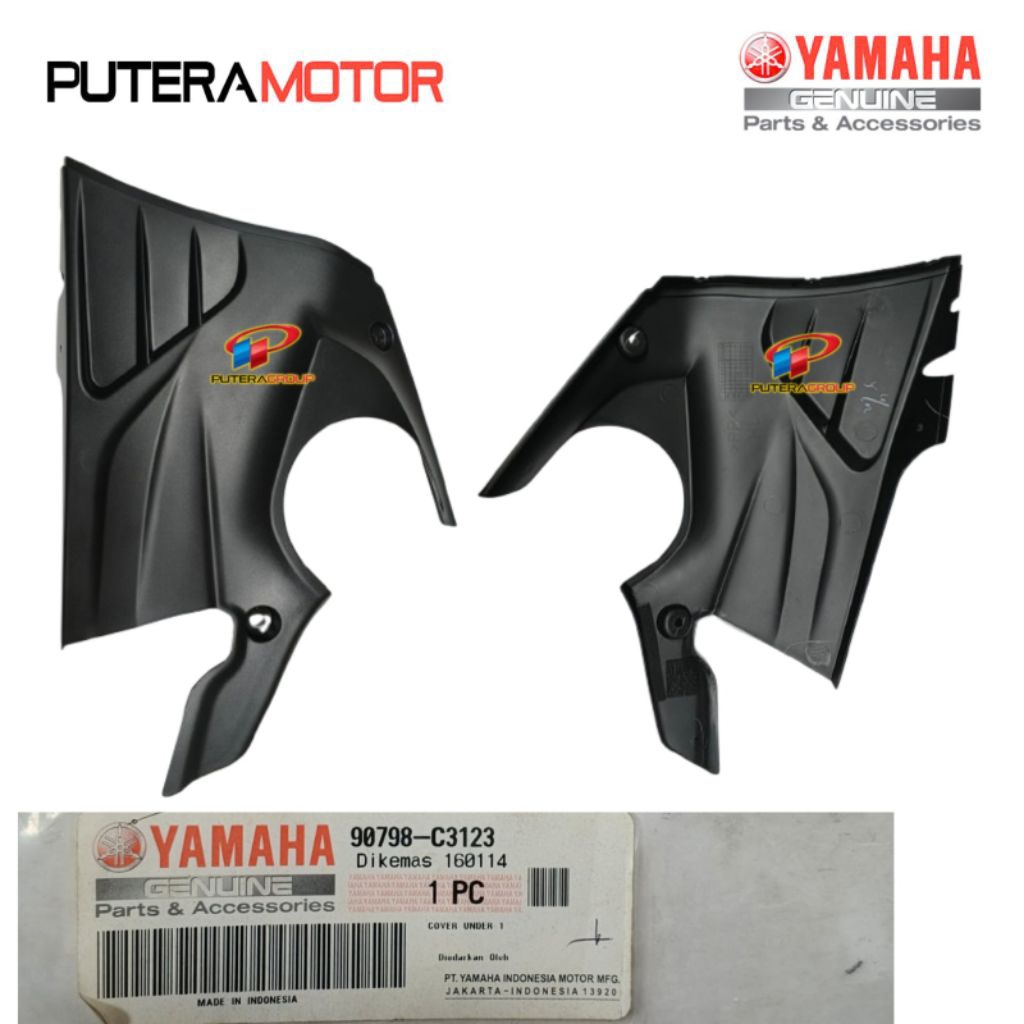 90798-C3123 COVE UNDER SIDE LOWER COWL COVER ENGINE GUARD PELINDUNG DEPAN KIRI HITAM YAMAHA MOTOR VI
