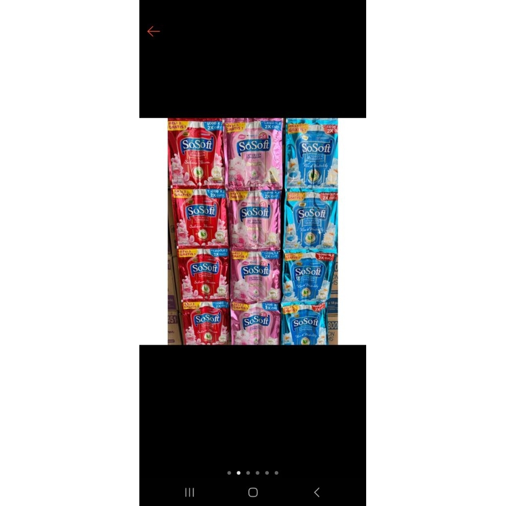 sosoft detergend cair 16 sachet
