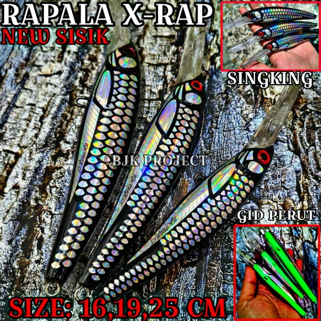 RAPALA TROLING MINOW 16,19,25 CM SISIK GID PERUT UMPAN PANCING BJK PROJECT