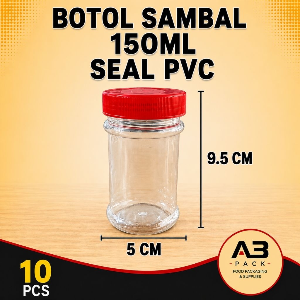 Toples Sambal 150ml / Botol Sambal 150ml  + Seal PVC