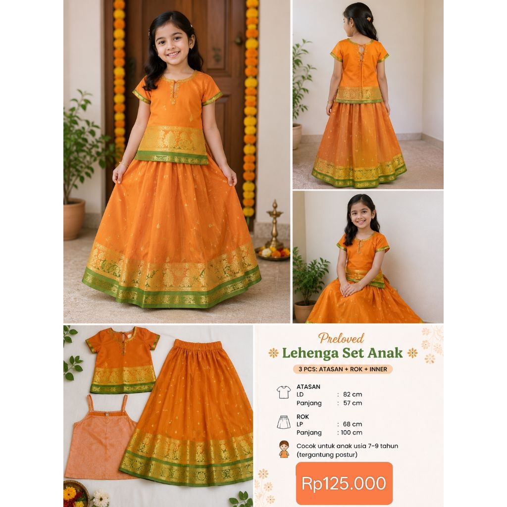 PRELOVED LEHENGA SET ANAK - BAJU INDIA SET ANAK