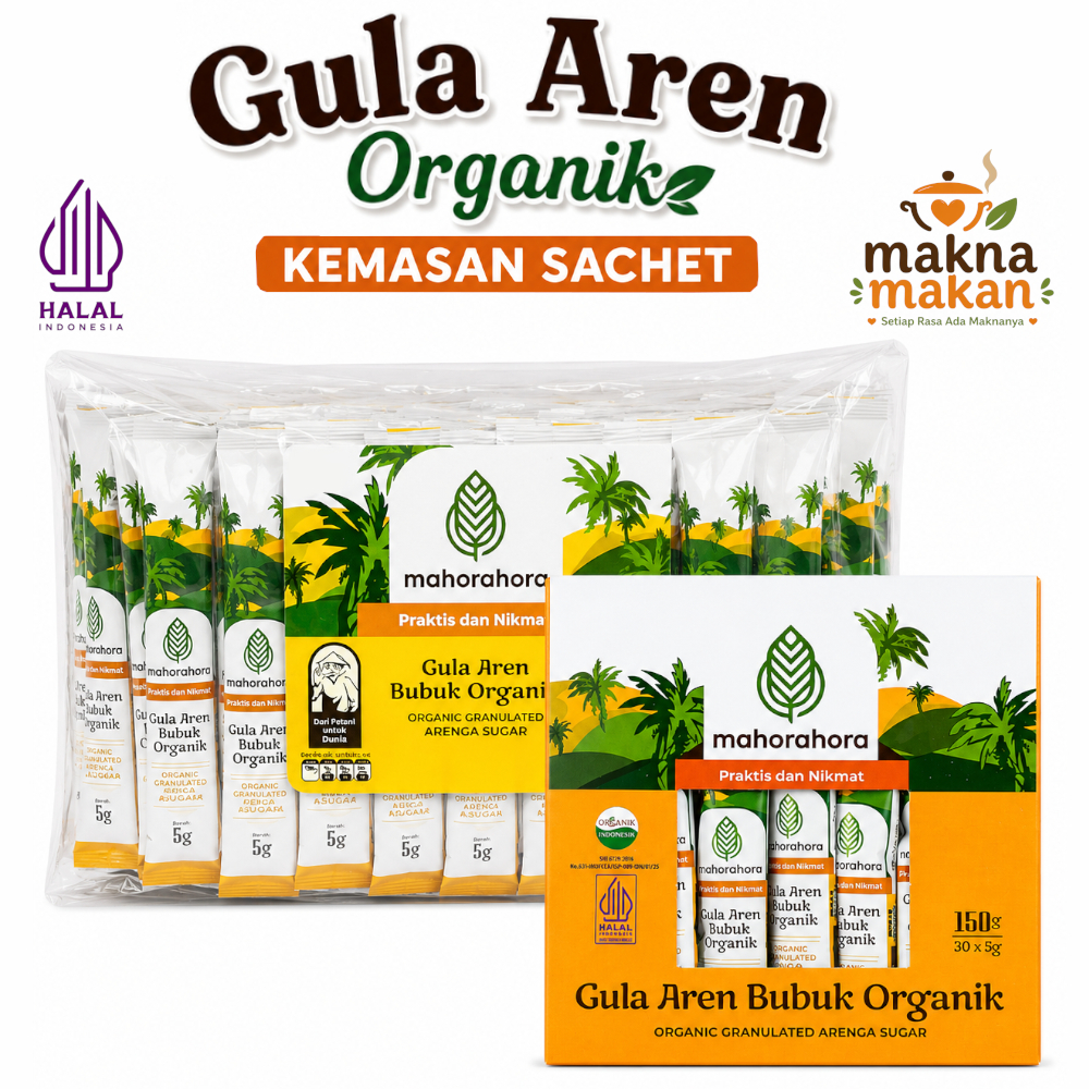 MAHORAHORA Gula Aren Bubuk Organik Premium Kemasan Sachet Manis Alami Nira Aren Asli Tanpa Pengawet
