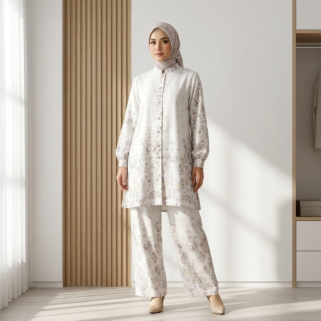 One Set Nadia Tunik Celana Kulot Muslimah Modern Busui Friendly