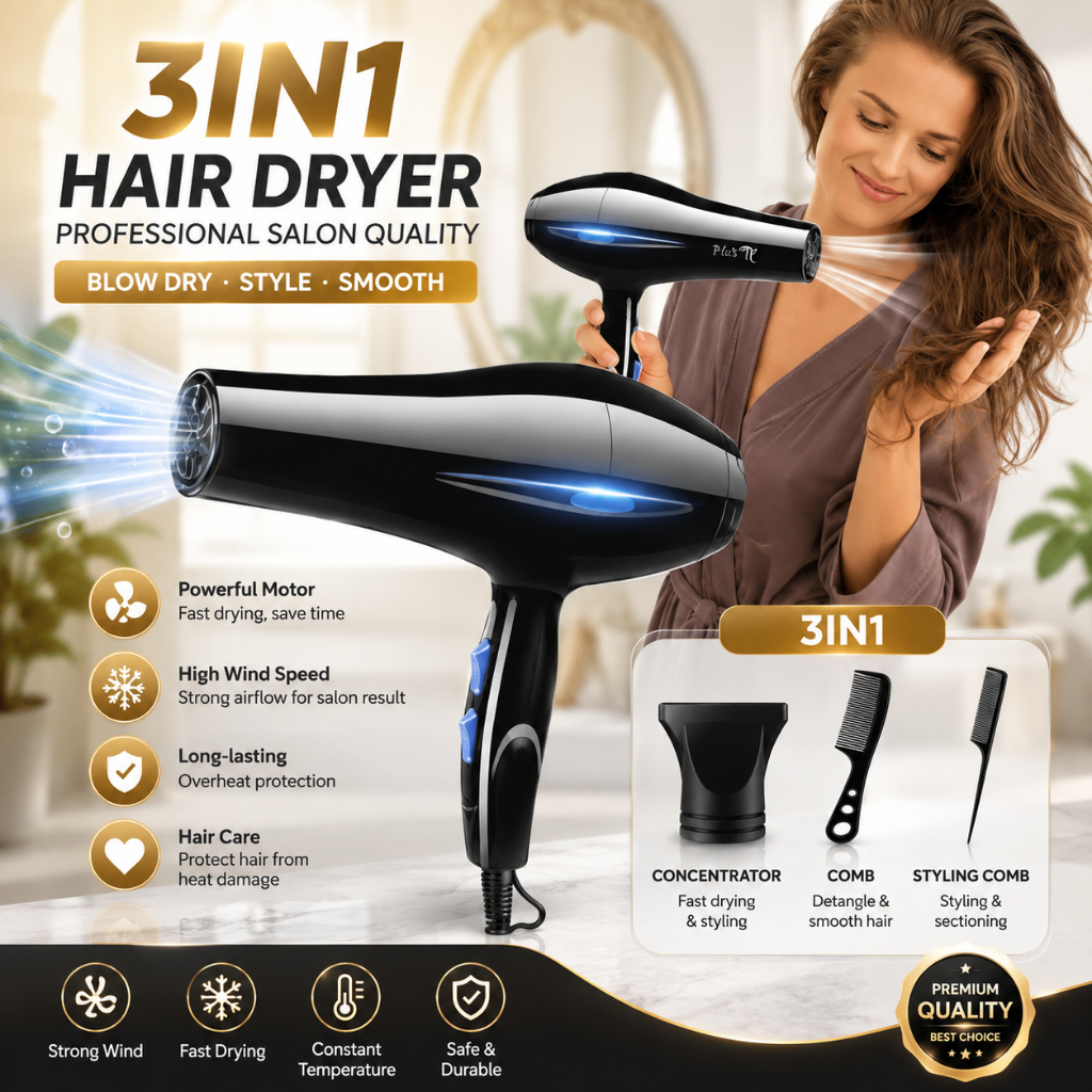 Hair Dryer Professional Salon Pengering Rambut Mini Hair Dryer Low Watt Multi Hair Styler Low Watt P