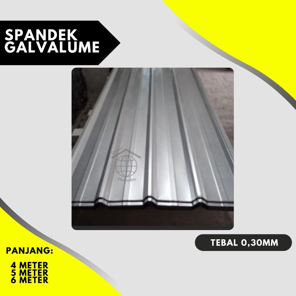 Spandek Galvalum 0.30 mm / atap spandek /  spandeck / atap galvalum / atap seng / spandek 4 m / span