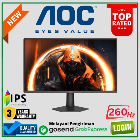 AOC 24G50Z 24" Fast IPS FHD 1080p 240Hz OC 260Hz 1ms HDMI 2.0x1 DP 1.4x1 107% sRGB