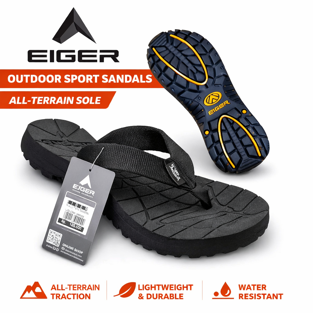 Sandal Jepit  Pria Wanita Eiger1998 Outdoor Anti Slip Anti licin size 38-43 free tas jaring