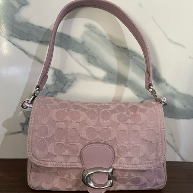 Ori Auth Coach Soft Tabby Denim Pink