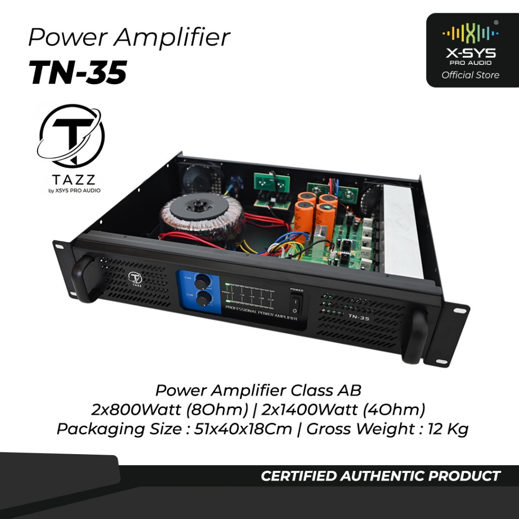POWER AMPLIFIER CLASS AB TAZZ By XSYS PRO AUDIO TYPE TN-35