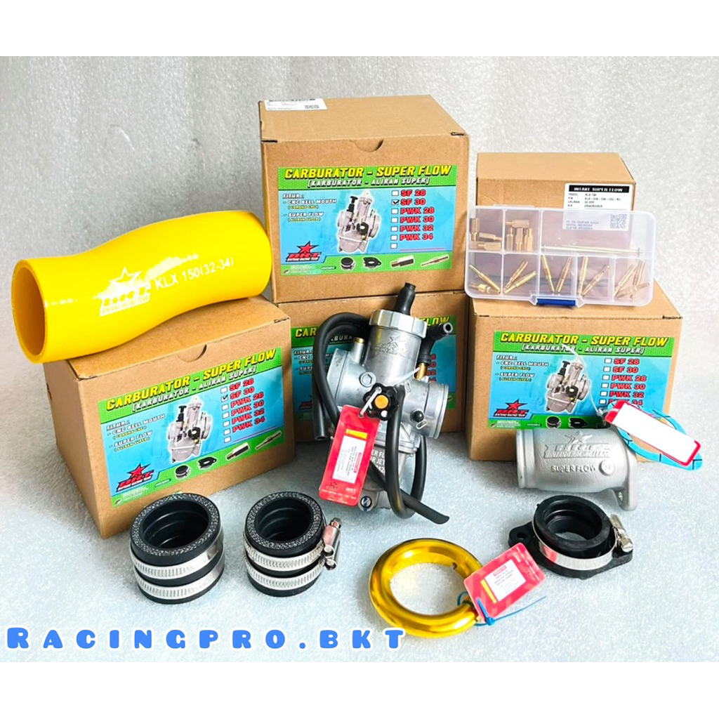 PAKET KARBU PE SF 24/26/28 DAN 30 SF ( INTAKE + VELOCITY BANANA BRT KLX 150 DTRACKER )