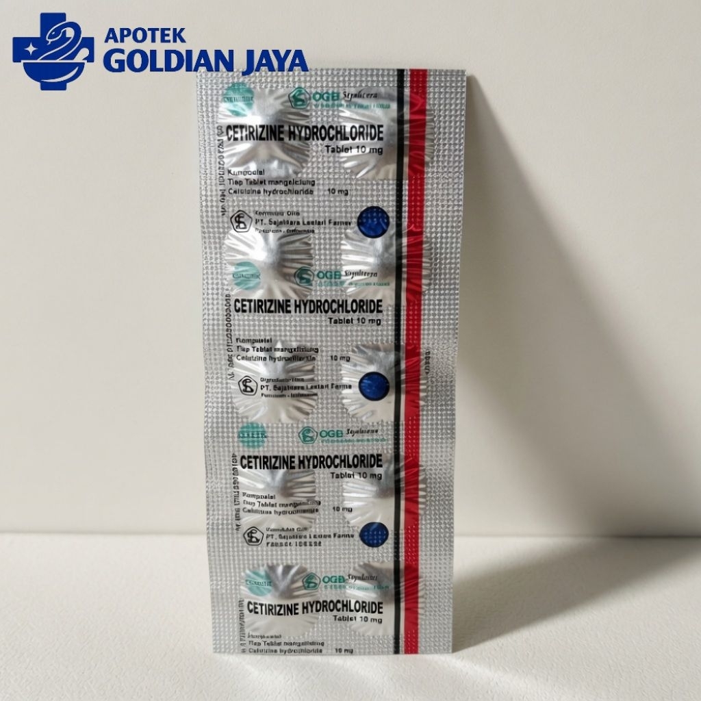 Cetirizine 10 mg Obat Gatal & Alergi Efektif Redakan Ruam, Bersin & Gejala Alergi
